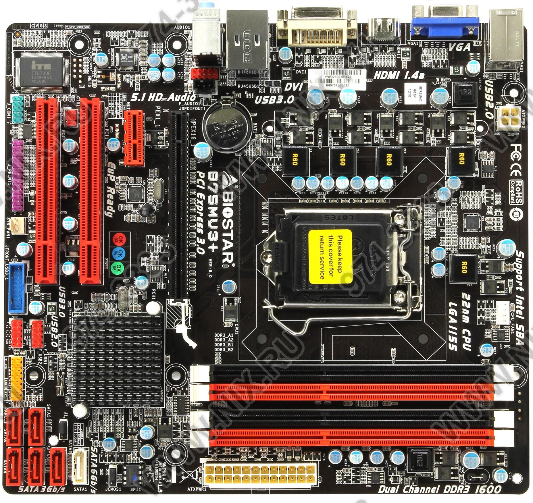 Jual Harga Biostar B75MU3 LGA1155 Intel B75 DDR3 Remote 50000